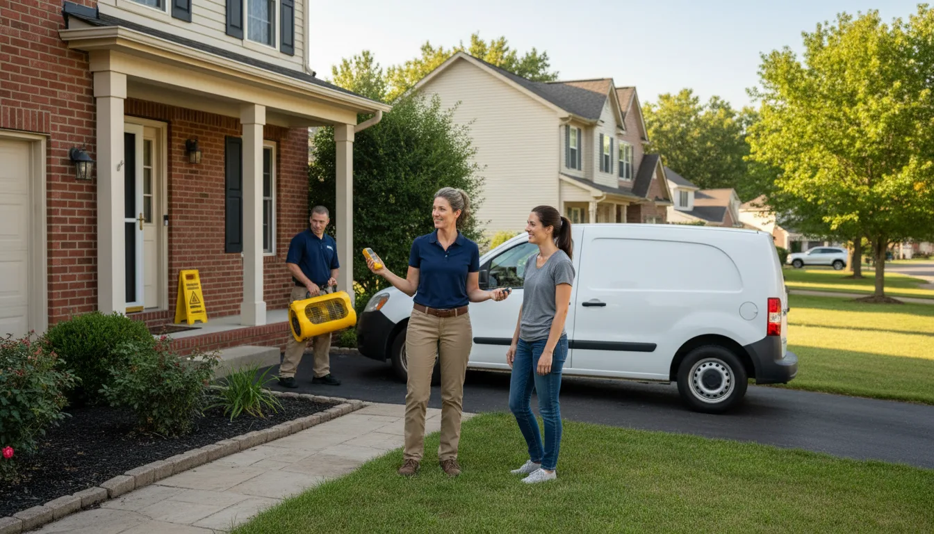 Residential water damage restoration in Bristol, IL